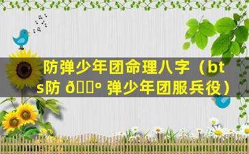 防弹少年团命理八字（bts防 🐺 弹少年团服兵役）